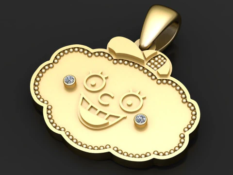 Cloud pendant 3D Print Model