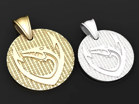 Gold medallion pendant 3D Print Model
