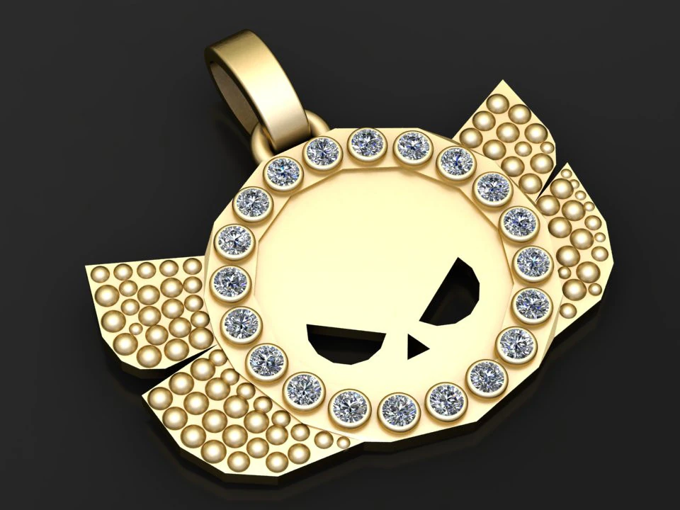 Skull pendant 3D Print Model .c4d .max .obj .3ds .fbx .stl .blend 