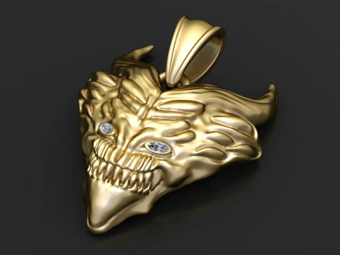 Demon head pendant 3D Print Model