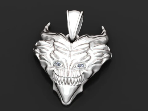 Demon head pendant 3D Print Model