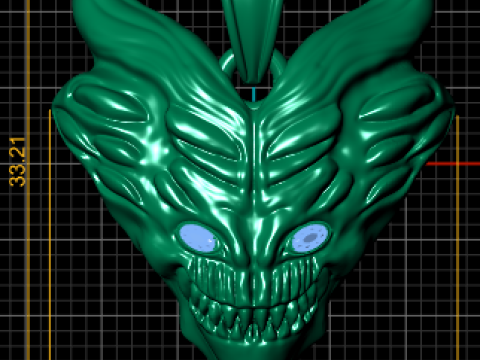 Demon head pendant Modèles 3D en vedette