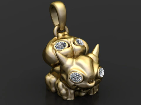 Pendentif fantaisie en or Modèles 3D en vedette