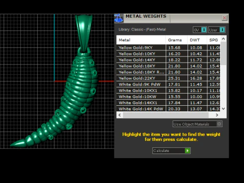 Gold horn pendant 3D Print Model