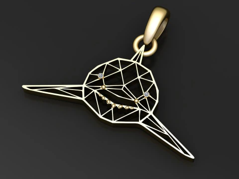 Geometric gold pendant 3D Print Model