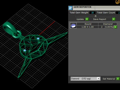 Geometric gold pendant 3D Print Model
