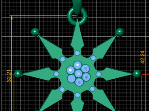 Gold starburst pendant 3D Print Model