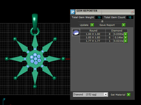 Gold starburst pendant 3D Print Model