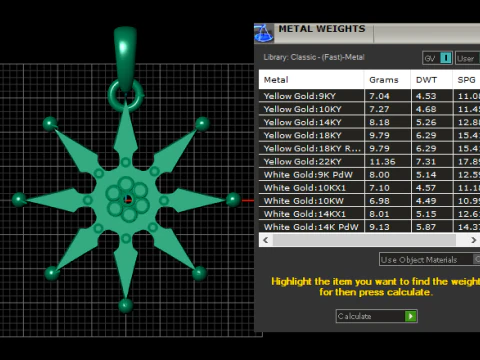 Gold starburst pendant 3D Print Model