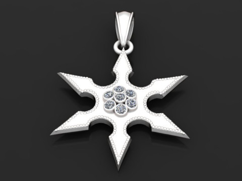 Gold star pendant 3D Print Model