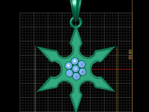 Gold star pendant 3D Print Model