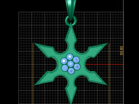 Gold star pendant 3D Print Model