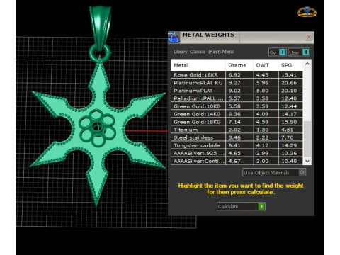 Gold star pendant 3D Print Model