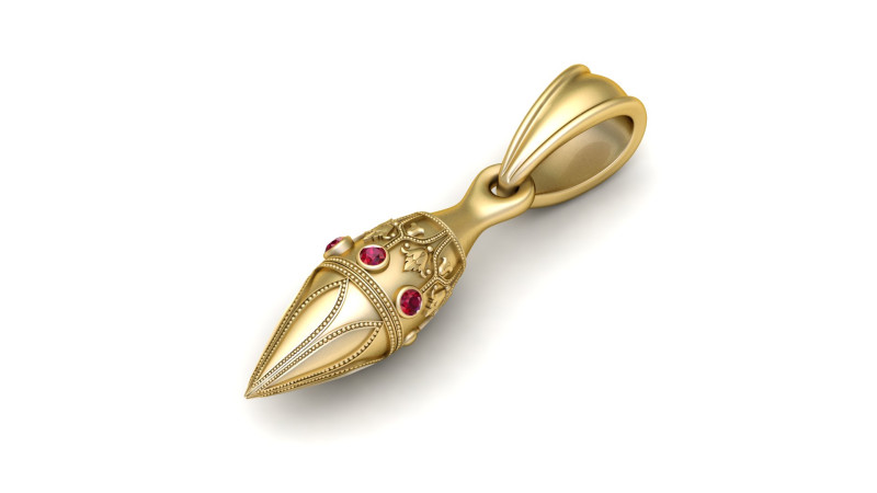 Gold pendant 3D 打印模型 .c4d .max .obj .3ds .fbx .stl .blend 