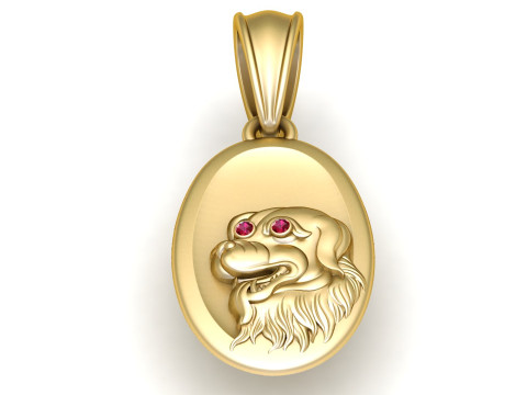 Gold dog pendant 3D प्रिंट मॉडल