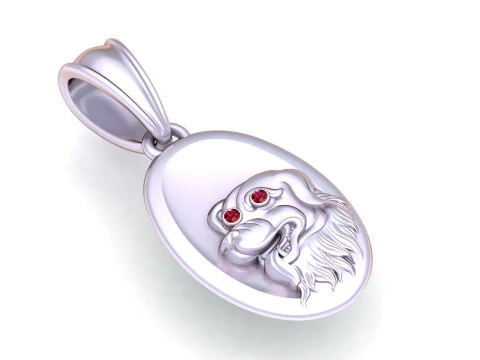 Gold dog pendant 3D Print Model