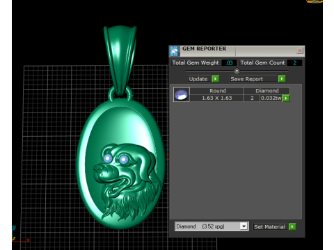 Gold dog pendant 3D printmodel
