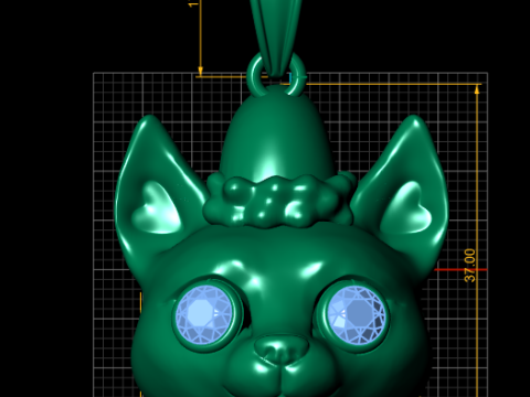 Gold cat pendant 3D 打印模型