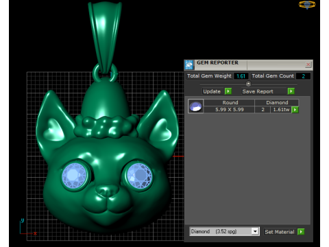 Gold cat pendant 3D 打印模型