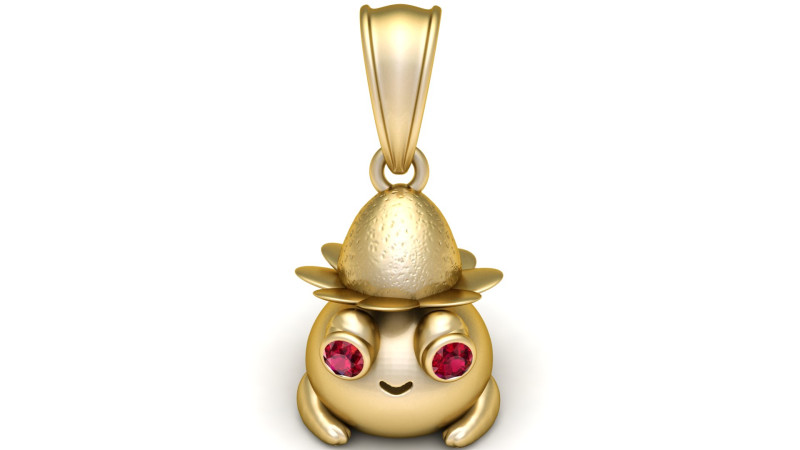 Cute gold pendant 3D Druckmodell .c4d .max .obj .3ds .fbx .stl .blend
