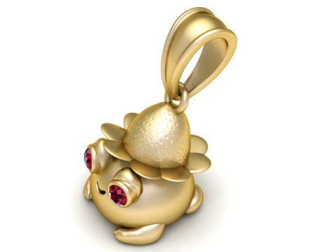 Cute gold pendant 3D Print Model