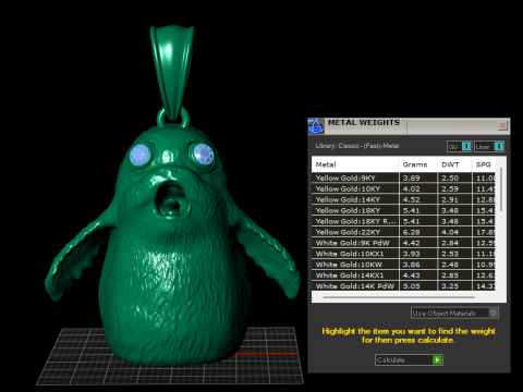 Gold creature pendant 3D 打印模型