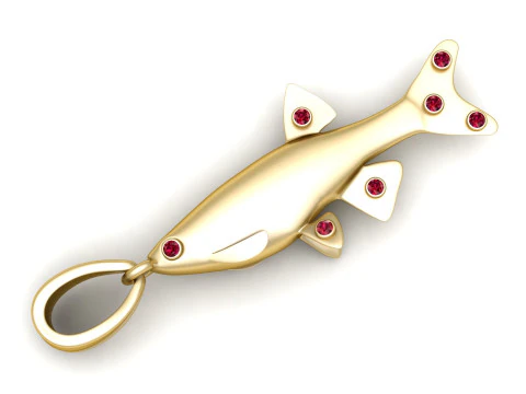 Pingente de peixe dourado Modelo de Impressão 3D