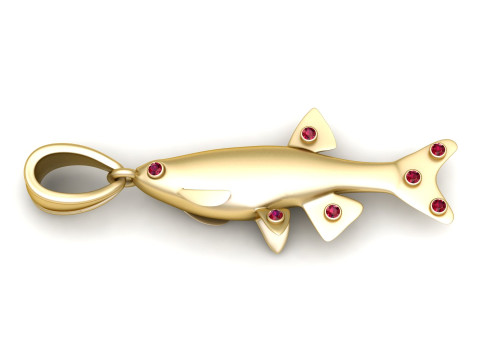 Gold fish pendant 3D Print Model