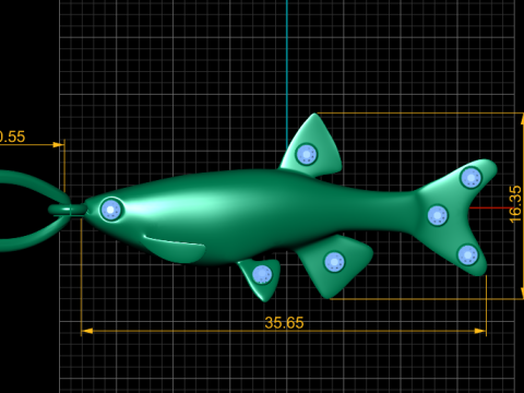 Gold fish pendant 3D Print Model