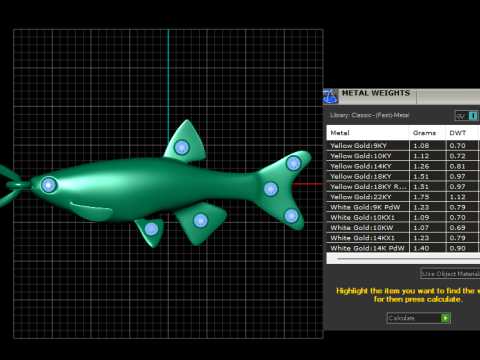 Gold fish pendant 3D Print Model