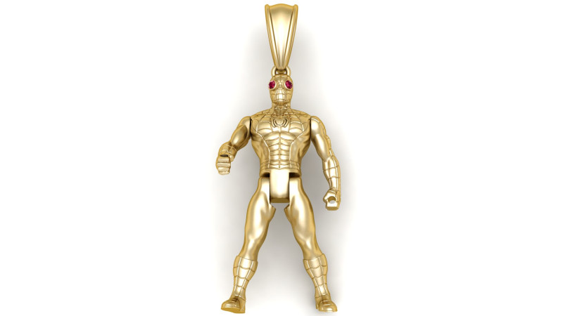 Gold superhero pendant 3D Print Model .c4d .max .obj .3ds .fbx .stl .blend