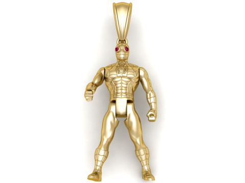 Gold superhero pendant 3D Print Model