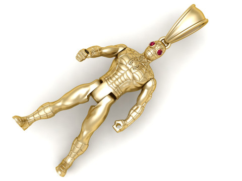 Gold superhero pendant 3D Print Model