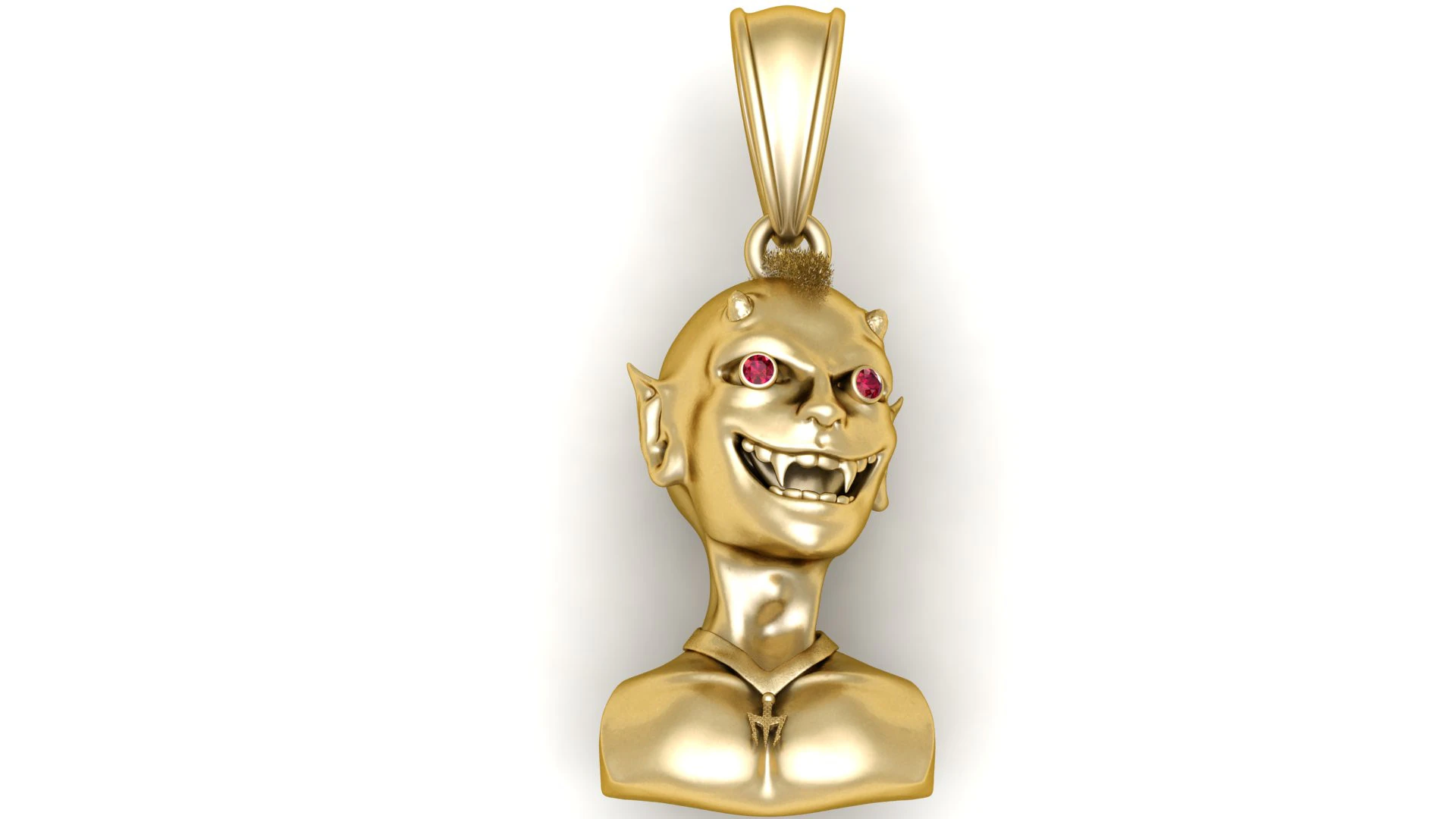 Gold devil pendant 3D Print Model .c4d .max .obj .3ds .fbx .stl .blend 