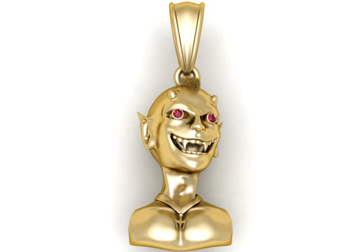 सोने का शैतान पेंडेंट 3D प्रिंट मॉडल