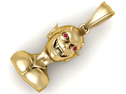 Ciondolo diavolo in oro Modello di stampa 3D