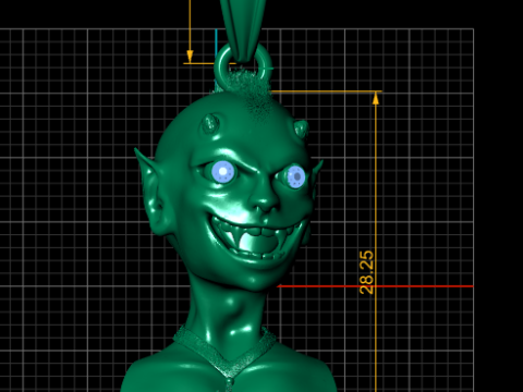 Ciondolo diavolo in oro Modello di stampa 3D