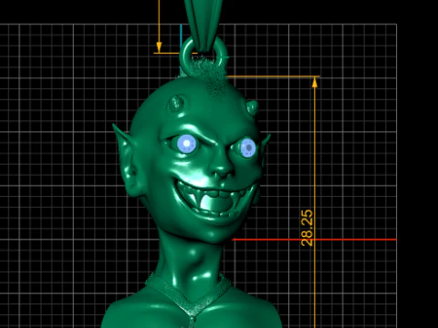 Gold devil pendant 3D Print Model