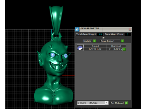 Ciondolo diavolo in oro Modello di stampa 3D