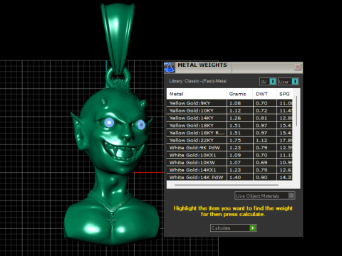 Ciondolo diavolo in oro Modello di stampa 3D