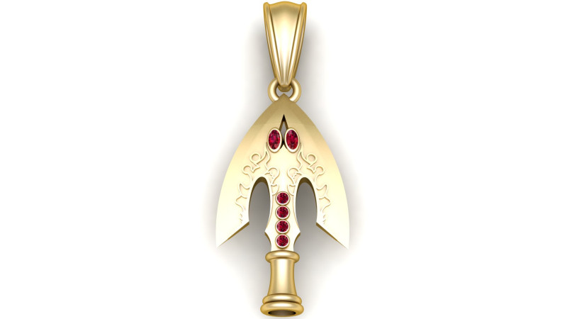 Gold arrowhead pendant 3D 打印模型 .c4d .max .obj .3ds .fbx .stl .blend 