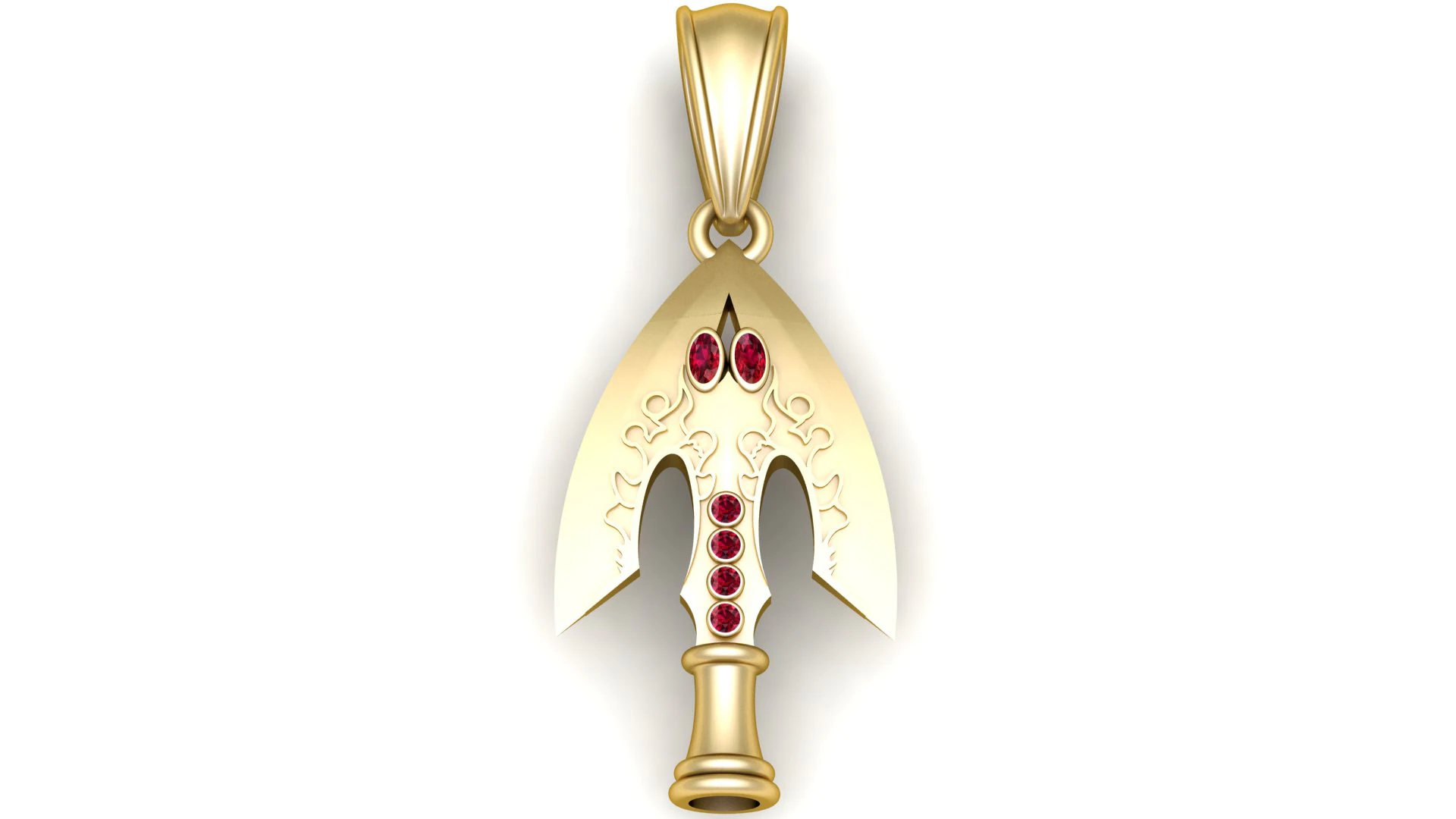 Gold arrowhead pendant 3D Print Model .c4d .max .obj .3ds .fbx .stl .blend 
