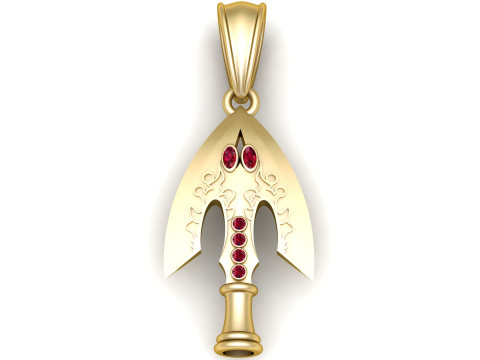 Gold arrowhead pendant 3D प्रिंट मॉडल