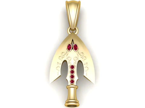 Złoty wisiorek w kształcie grotu strzałki Model do druku 3D