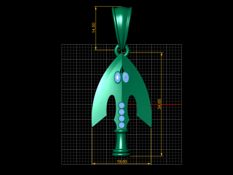Gold arrowhead pendant 3D 打印模型
