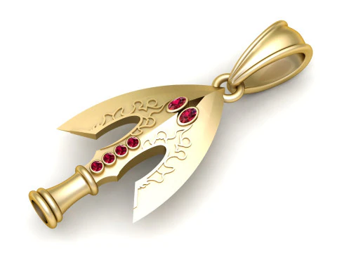 Gold arrowhead pendant 3D Print Model