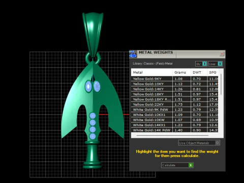 Gold arrowhead pendant 3D Print Model