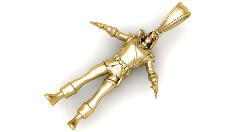 Gold warrior pendant 3D 打印模型 .c4d .max .obj .3ds .fbx .stl .blend