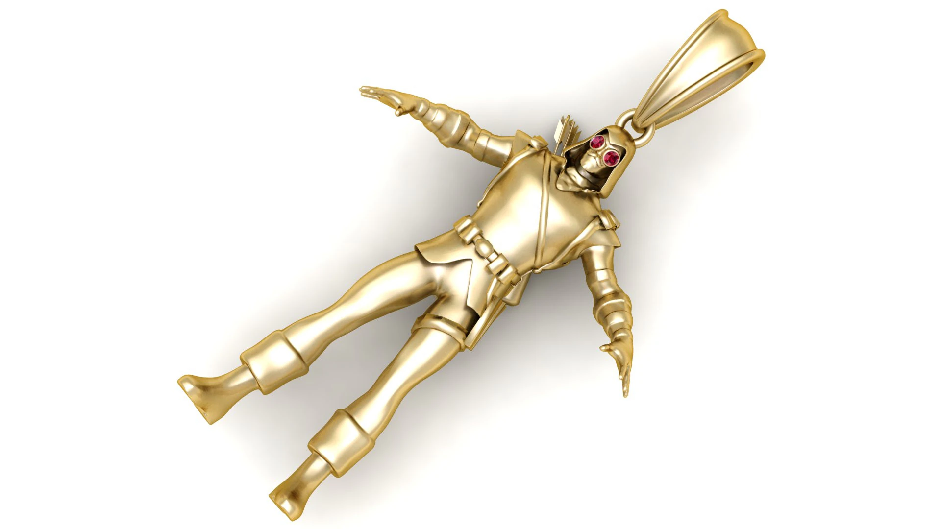 ゴールド戦士ペンダント 3Dプリントモデル .c4d .max .obj .3ds .fbx .stl .blend 