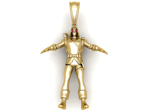 ゴールド戦士ペンダント 3Dプリントモデル